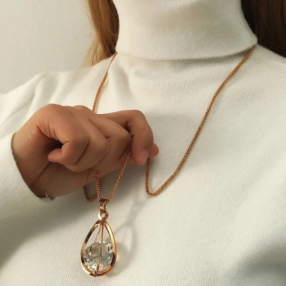 Crystal Water Drop Charm Necklace - Picture 2 of 4